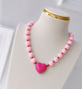 Collar Corazon Fucsia