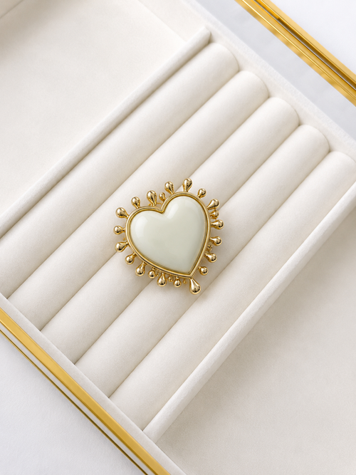 Anillo Corazon Blanco