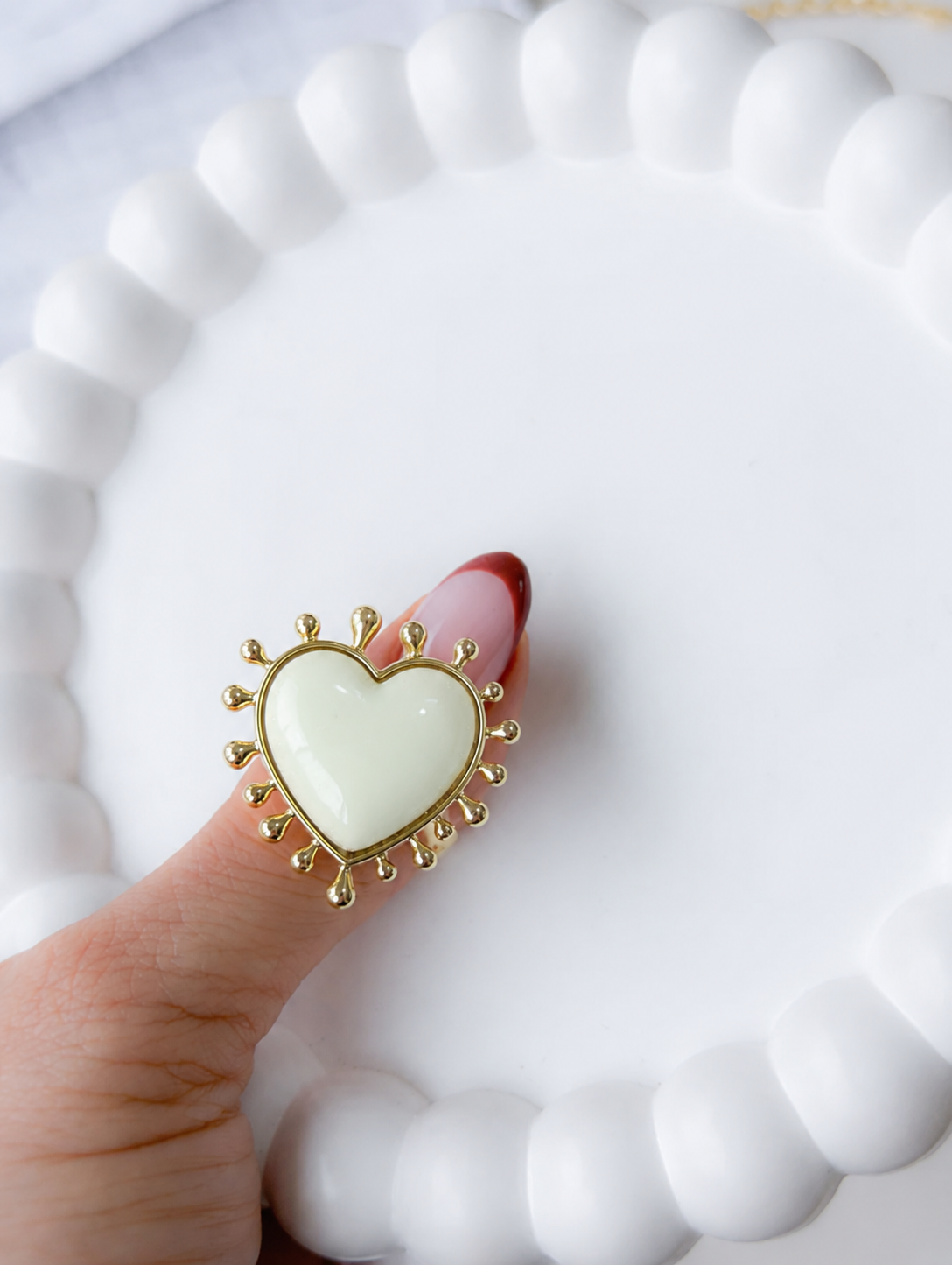 Anillo Corazon Blanco
