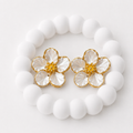 Arete Flor Blanca Grande
