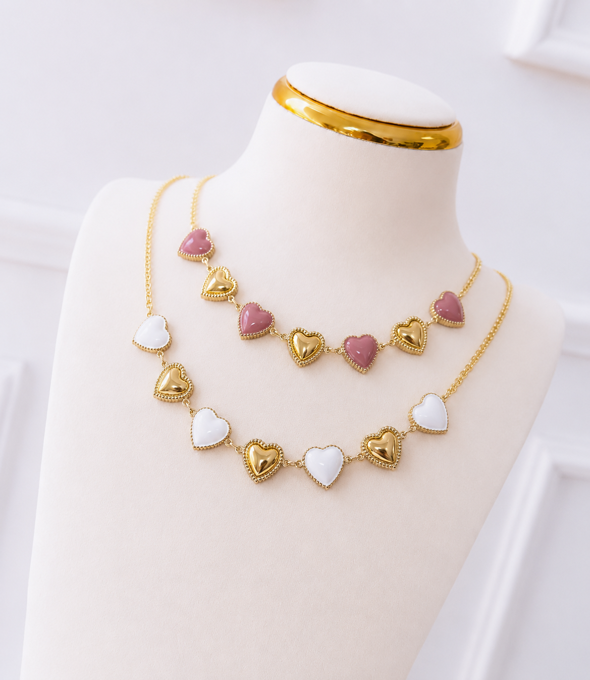 Collar Dijes Corazones