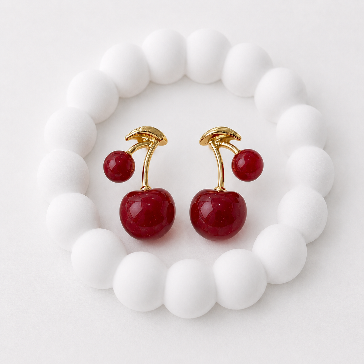 Aretes Cereza Doble