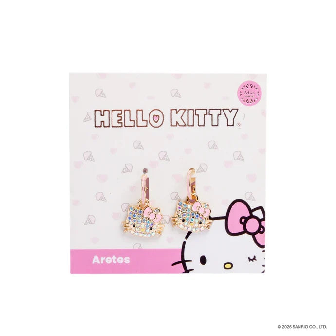 Arete Pequeño Dorado Hello Kitty Miis Cosmetics