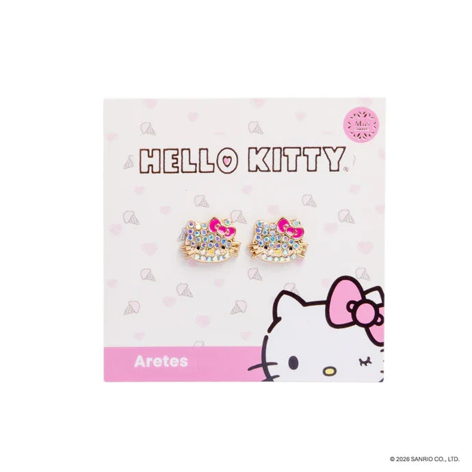 Arete Topo Dorado Hello Kitty Miis Cosmetics