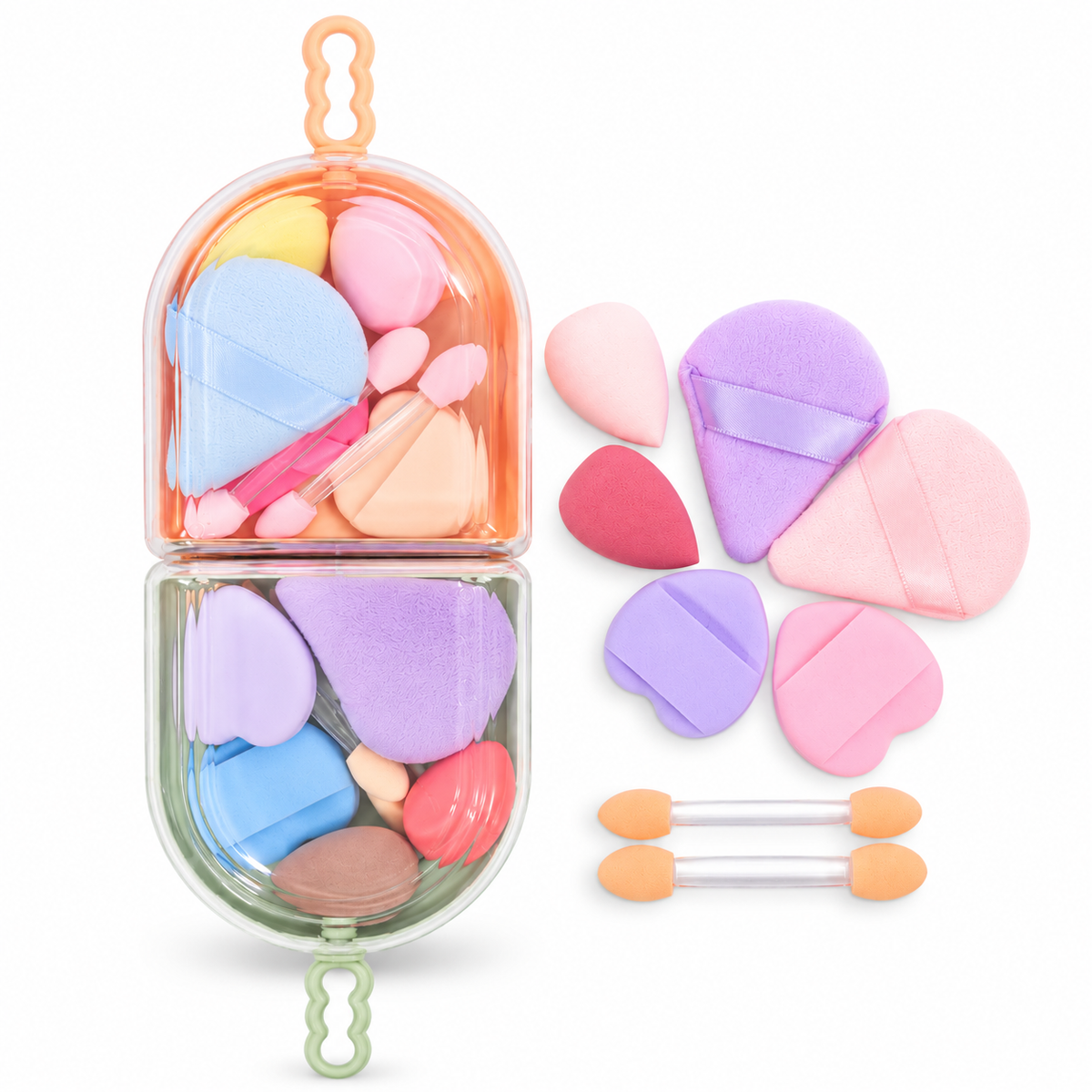 KIT APLICADORES DE MAQUILLAJE X8 CON ESTUCHE