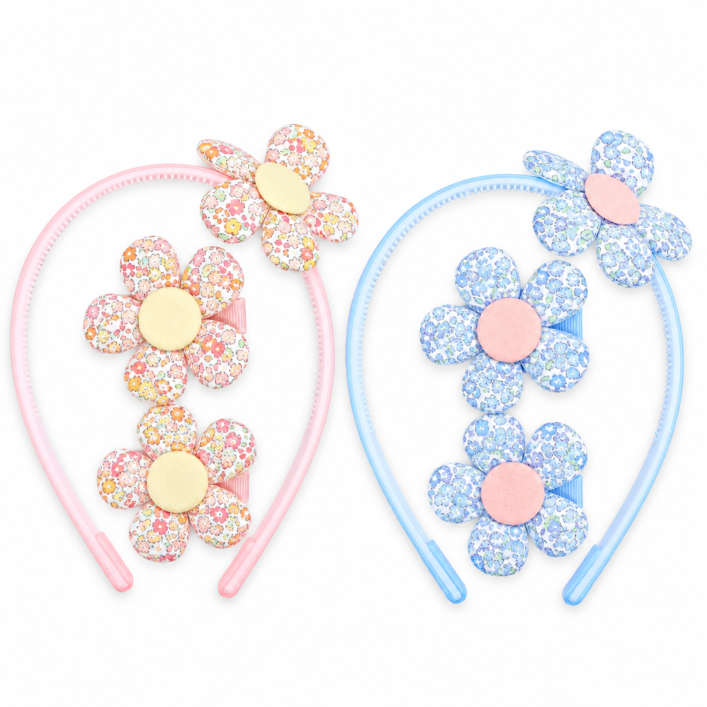 SET DIADEMA + 2 PINZAS FLOR