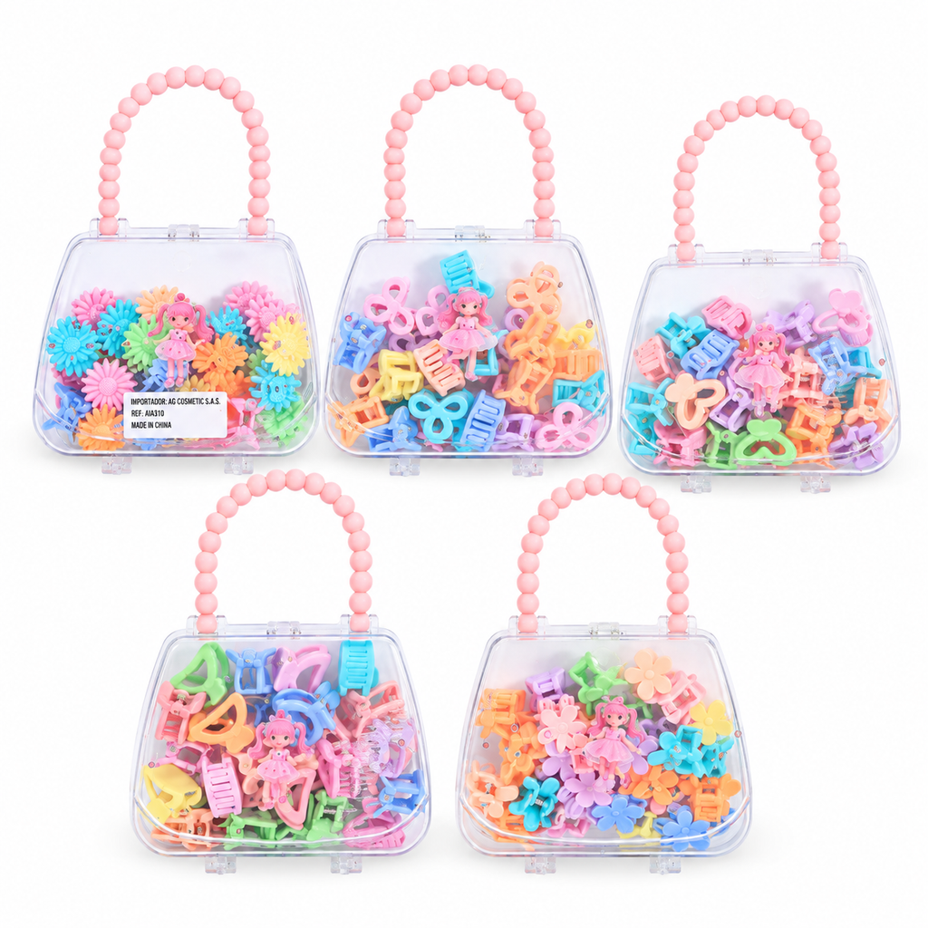 SET PINZAS FLOR EN BOLSO