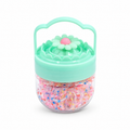 TARRO DE CAUCHITOS PARA CABELLO CON TAPA FLOR