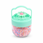 TARRO DE CAUCHITOS PARA CABELLO CON TAPA FLOR