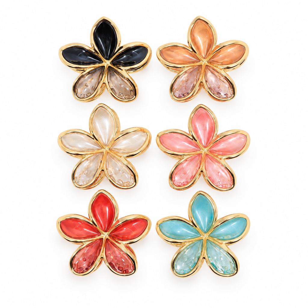 PINZA PARA CABELLO FLOR DEGRADE BORDE DORADA