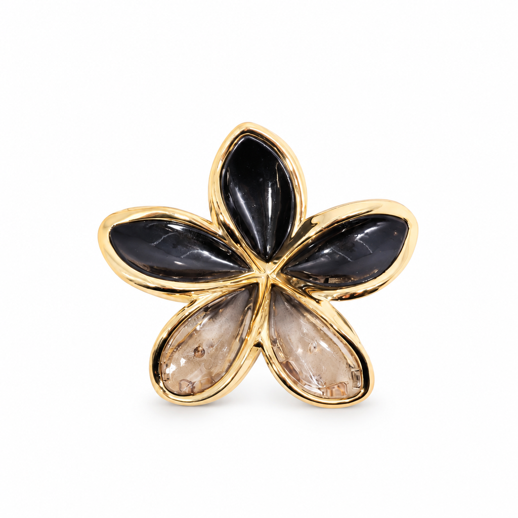 PINZA PARA CABELLO FLOR DEGRADE BORDE DORADA